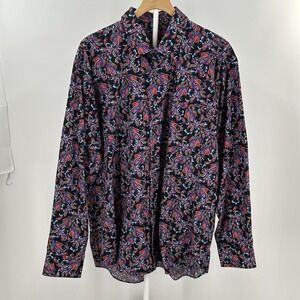 Alan Flusser Retro Paisley Button Down Shirt Multicolor‎ Statement Print
